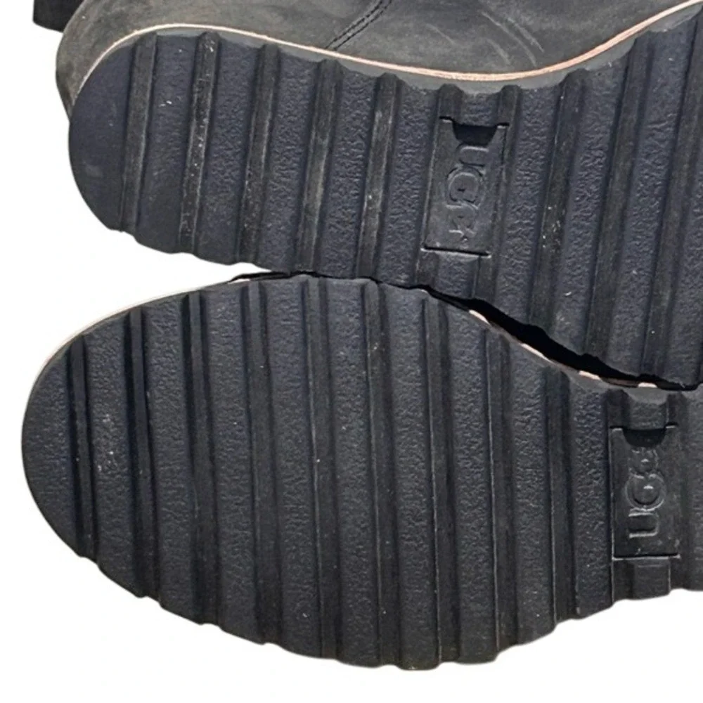 UGG Hidden Wedge Womens 7‎ Ankle Boots Black Suede Slip On